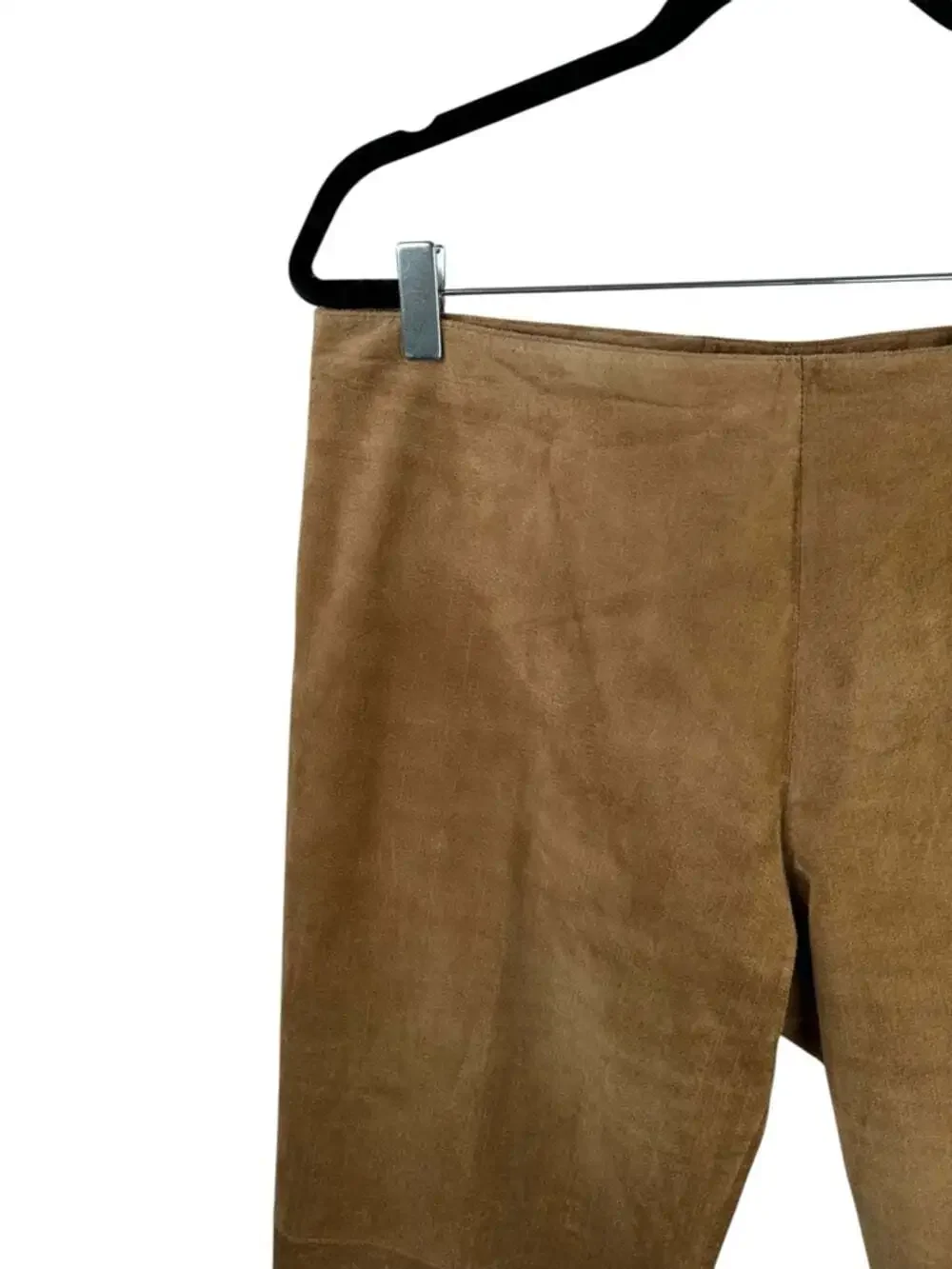 Danier Genuine Tan Suede Leather Pants 10 Straight Leg 70s Boho Luxe Tailored